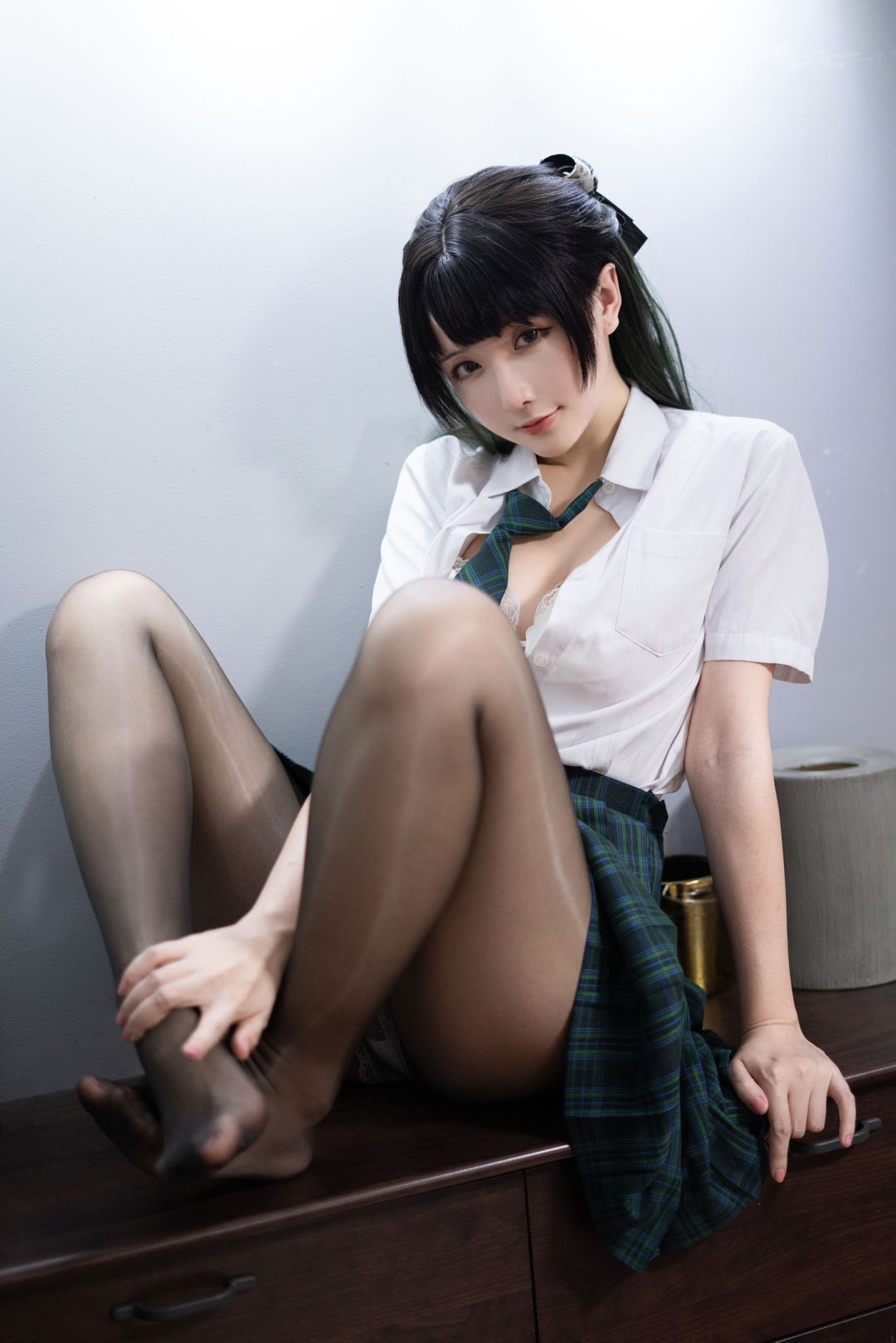 [COS写真]星之迟迟–JK-绿插图2